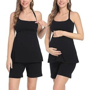 Black Maternity Breast-Feeding Tank Top - Medium